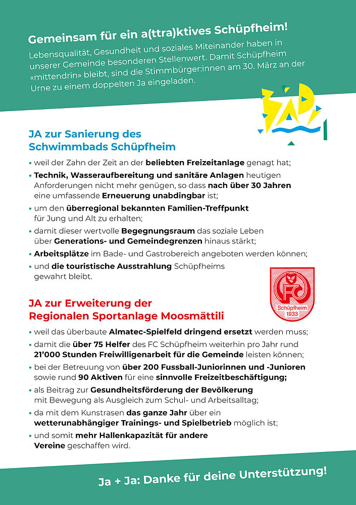 Gemeinsam für ein a(ttra)ktives Schüpfheim! - Argumente